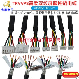 SH1.0MX1.25GH带扣4芯机器人端子连接线TRVVPS高柔拖链双绞屏蔽线