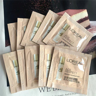 10片价欧莱雅小金牌金致臻颜柔光无暇精华粉底液1.5ml 小金瓶粉底