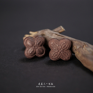 【梅花福寿】天然本草纯手工合香牌吊坠diy配件