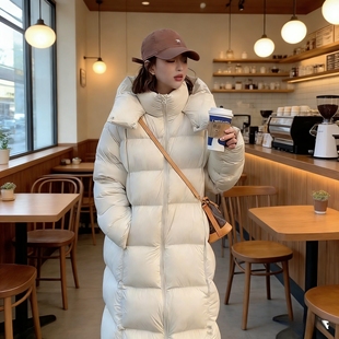 云朵泡芙羽绒服女2025冬季新款宽松超轻中长款巨好看黑色外套小个