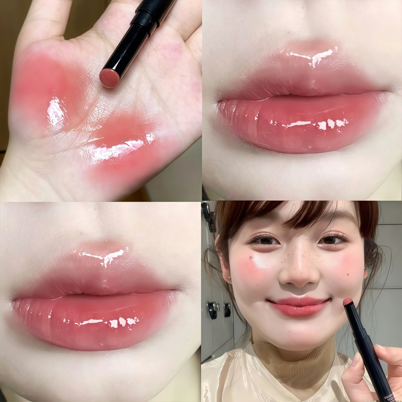淡颜天菜~herorange固体唇蜜镜面水光唇釉灰粉色唇冻裸色口红学生
