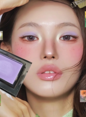 紫色鸢尾花！彩色单色眼影哑光单颗蓝色高光爆闪粉色打底白色绿色