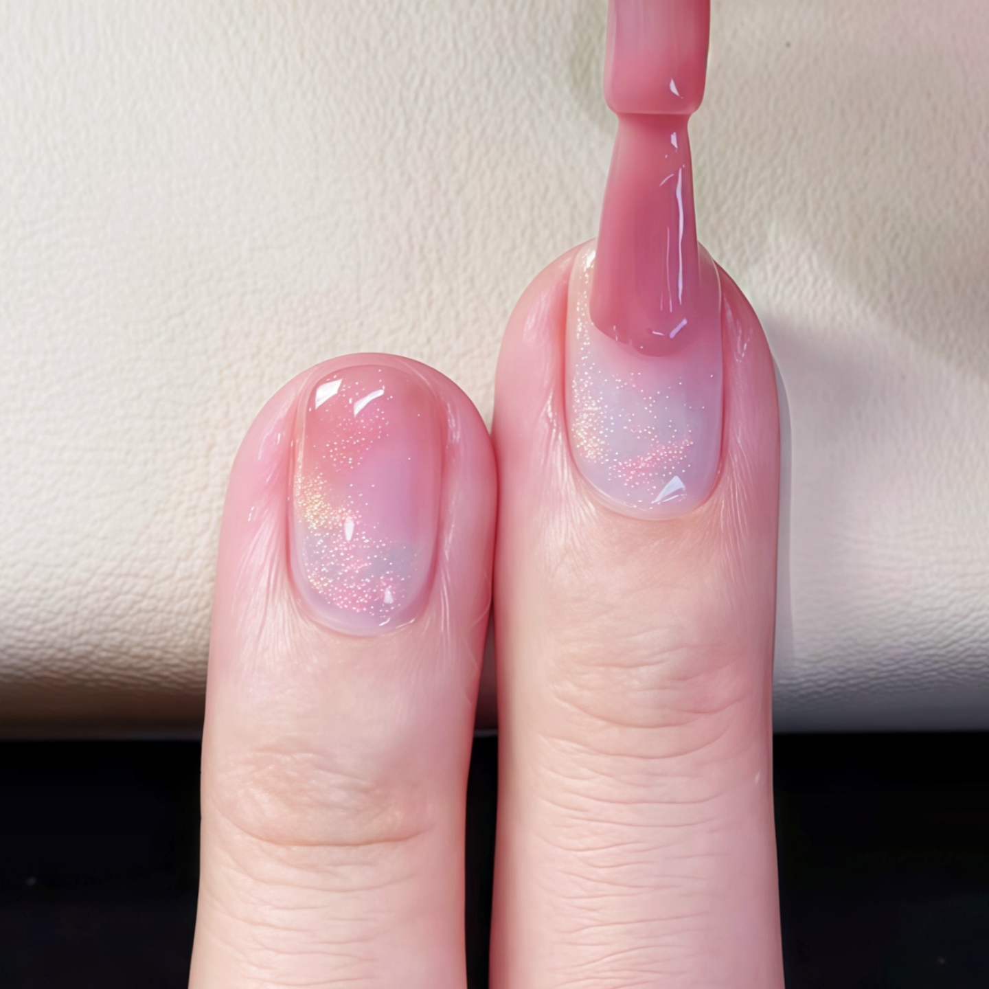 玻璃珠光 裸粉色美甲！twomoons指甲油女2025新款免烤速干可撕拉