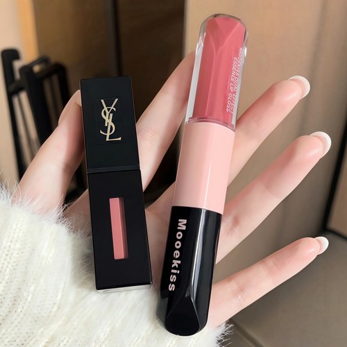 mooekiss木柯诗双头唇釉d08镜面水光粉裸色透明唇蜜口红淡妆唇泥