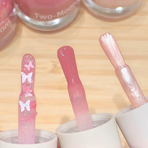 蝴蝶千颂 夏日裸粉色亮片美甲~2025新款指甲油水性免烤女脚趾显白