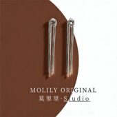 莫里里高级感时尚 潮人耳坠通勤耳钉女 耳线铜镀白金ins风小众个性