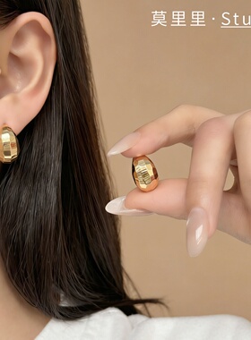 莫里里法式复古时尚多切面925银针耳钉巨好看闪耀耳坠个性通勤女