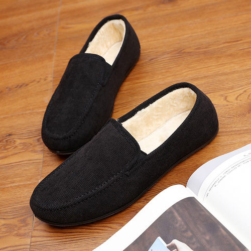 鞋子男潮鞋加绒保暖休闲豆豆鞋