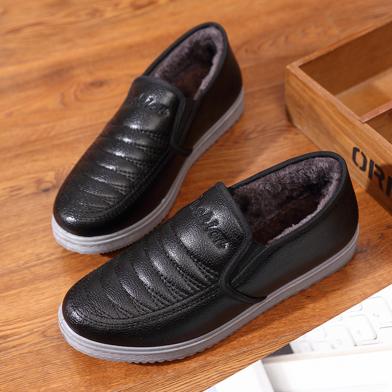 冬季加绒保暖新款一脚蹬韩版男鞋