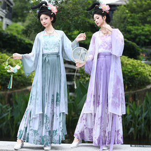 原创宋制汉服女2026新款春夏季长干寺对襟褙子小清新日常仙气套装