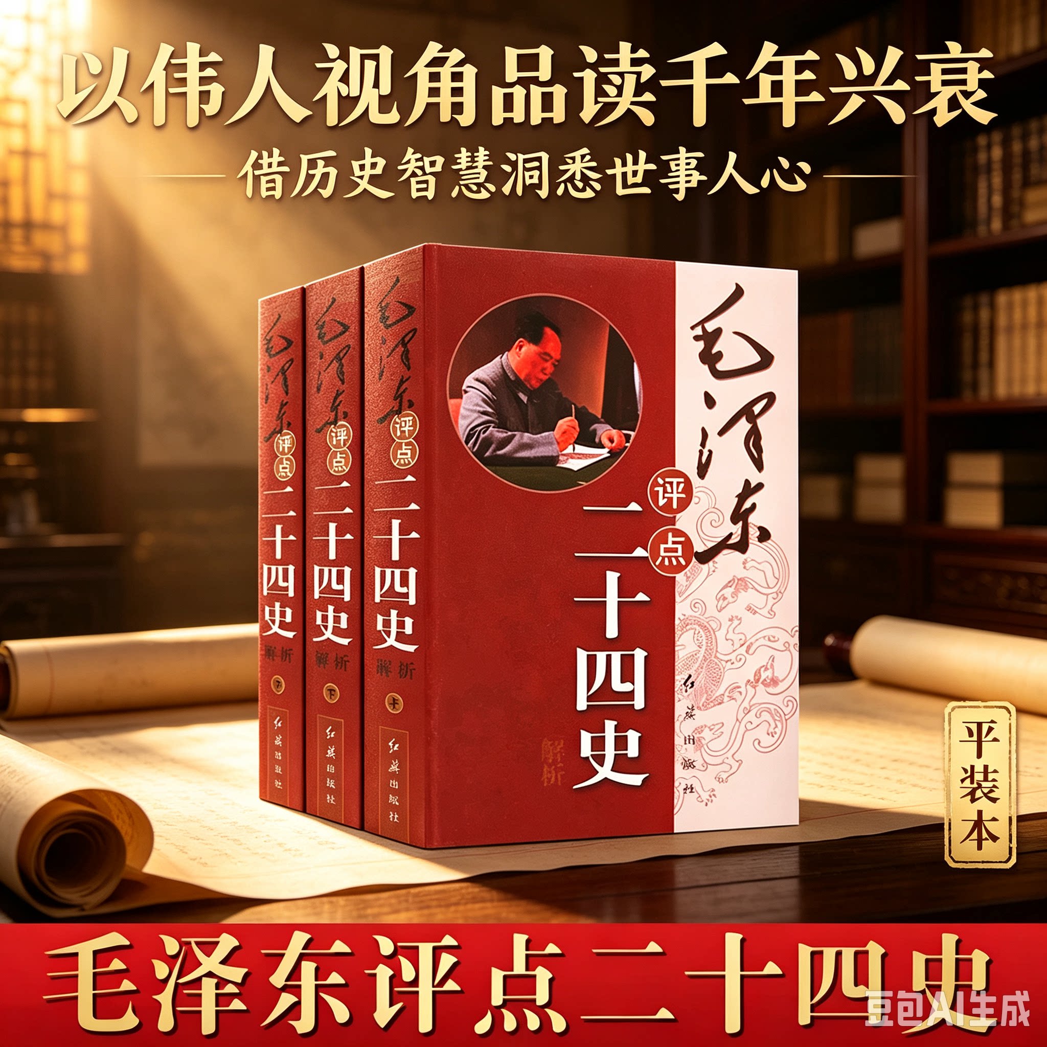 毛泽东评点二十四史解析全套3册中国通史