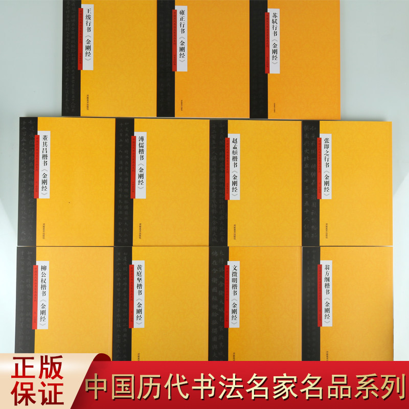 中国历代名家书法金刚字帖全套11册楷行书法练习临本初学者入门描红练字本楷行书苏轼赵孟頫黄庭坚董其昌文徵明碑帖经典河南美术社