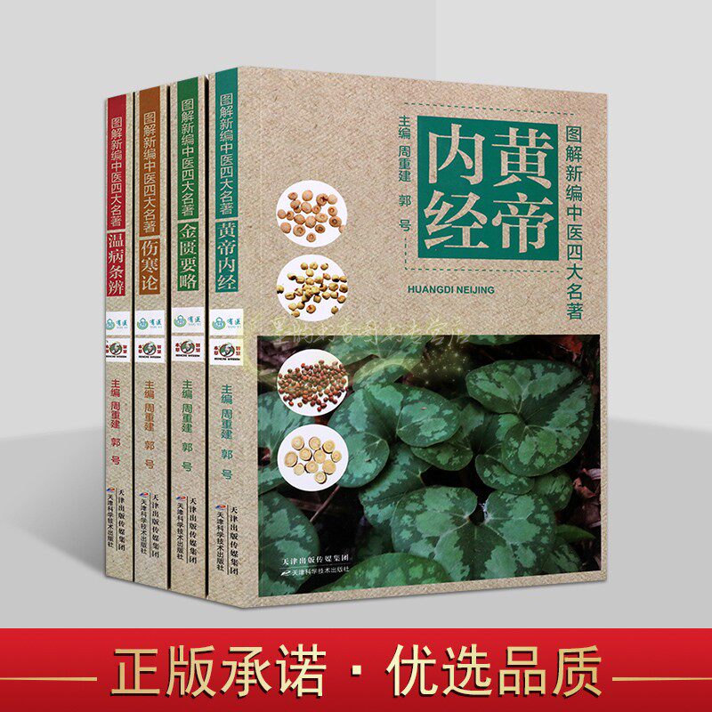 图解新编中医四大名著全套4册 黄帝内经伤寒论金匮要略温病条辨原文+译文+注释解读经典中医药学基础理论知识著作天津科学技术社书