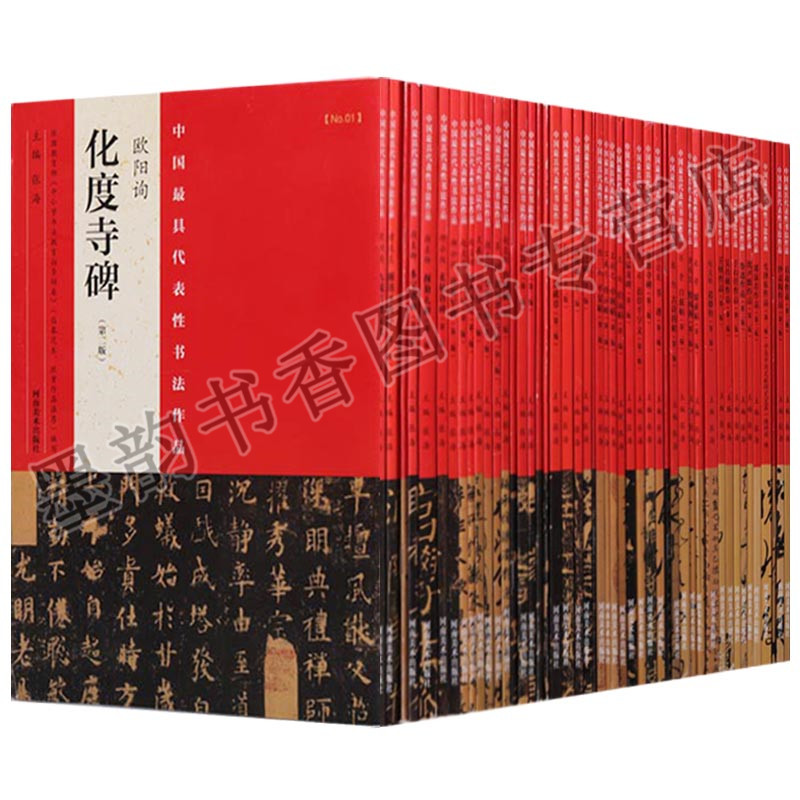 中国最具代表性书法作品全集(第二版)全套48册名家名碑帖欧阳询九成宫醴泉铭柳公权玄秘塔碑中小学书法课教学临摹资料河南美术出版