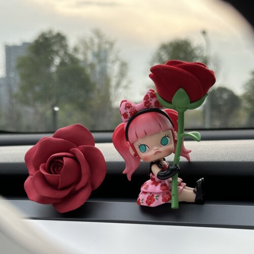 molly红蔷薇小恶魔出风口摆件