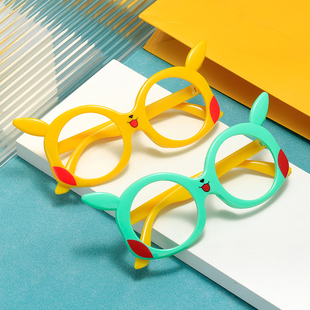 儿童玩具眼镜女孩男宝宝眼镜框无镜片时尚 饰小孩眼镜 卡通皮卡丘装