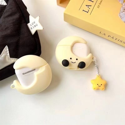 2024新款立体硅胶月亮湾五星适用苹果Airpods4耳机保护壳套2pro二可爱