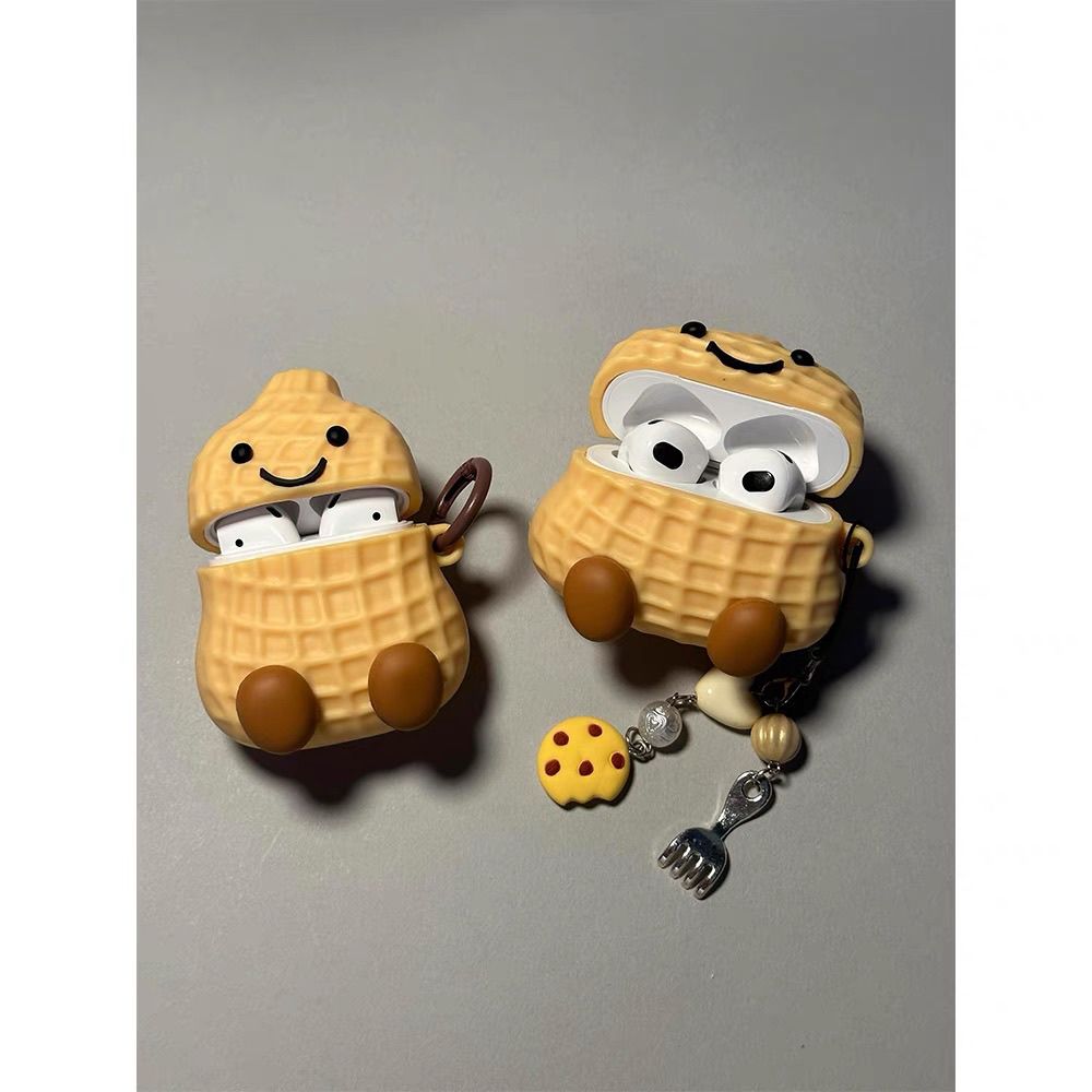 跨境可爱花生适用华强北顶配版七代air7/air6蓝牙耳机保护套Air pro7卡通硅胶萌系软49*46