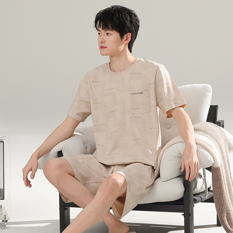 2026新款莫代尔睡衣男士夏季冰丝短袖短裤大码套头青年家居服套装