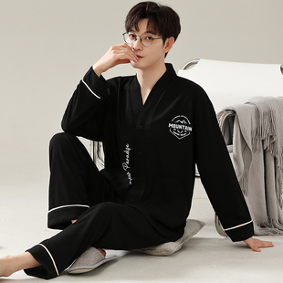 2025年新款睡衣男士春秋款纯棉长袖家居服开衫男款冬天冬季两件套