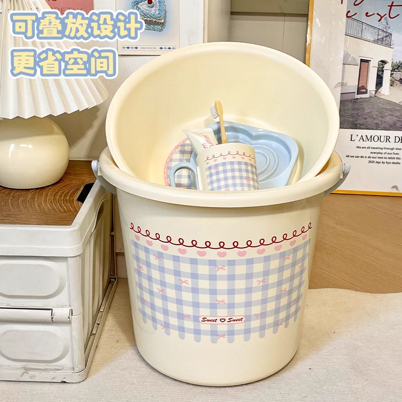 多巴胺洗漱套装学生宿舍好物塑料水桶脸盆洗澡用品手提桶盆