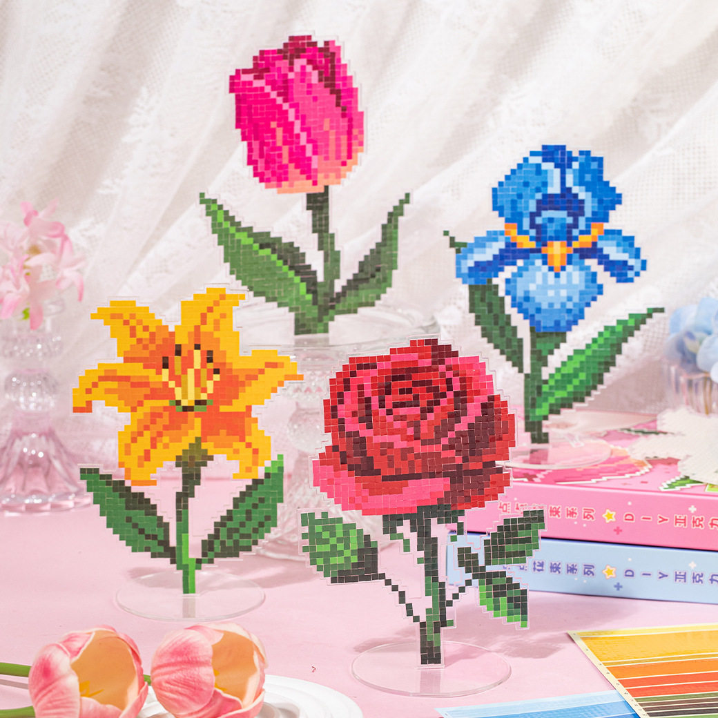 【清仓福利】语闲拼豆贴纸DIY亚克力礼盒点点花束创意趣味解压本