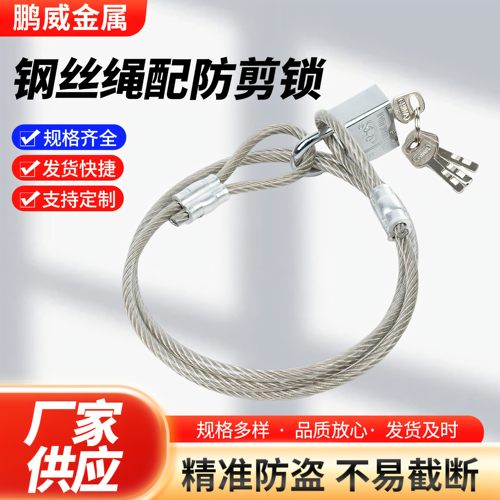 304不锈钢钢丝绳锁防盗锁
