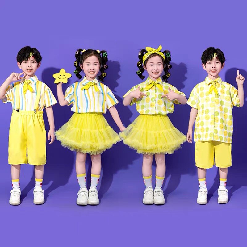 六一儿童演出服幼儿园背带班服合唱表演服小学生啦啦队舞蹈毕业照