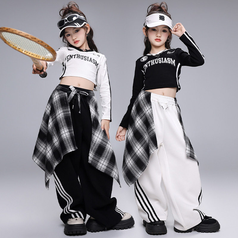 爵士舞服装女童韩版时髦露脐少儿jazz时尚女团舞蹈新款表演出服装