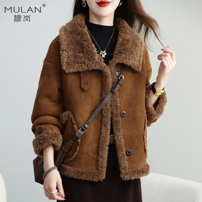 短款小个子羊剪绒皮毛一体冬加厚