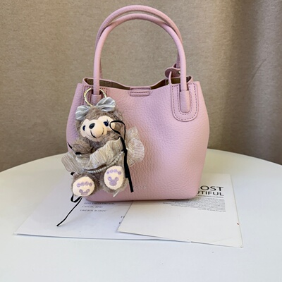 劳拉时黛小众时尚质感荔枝纹菜篮子手提包2026新款百搭单肩斜挎包