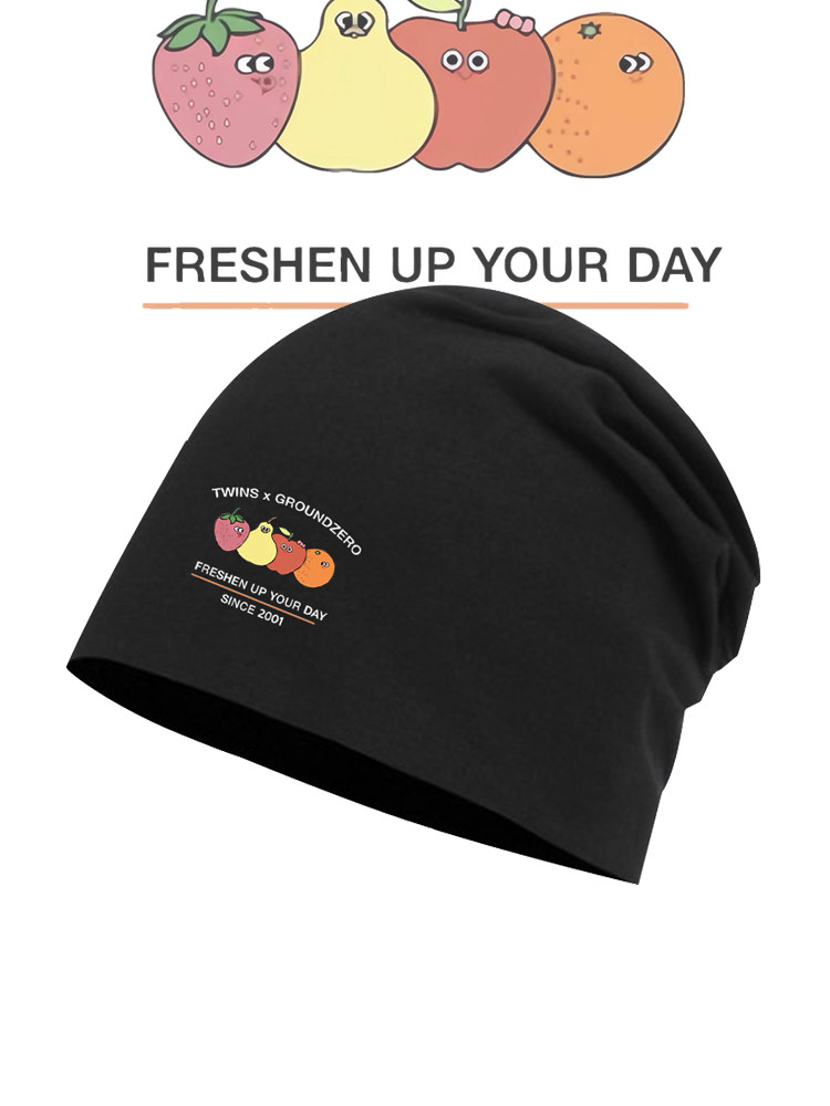 演唱会同款周边水果印花包头帽