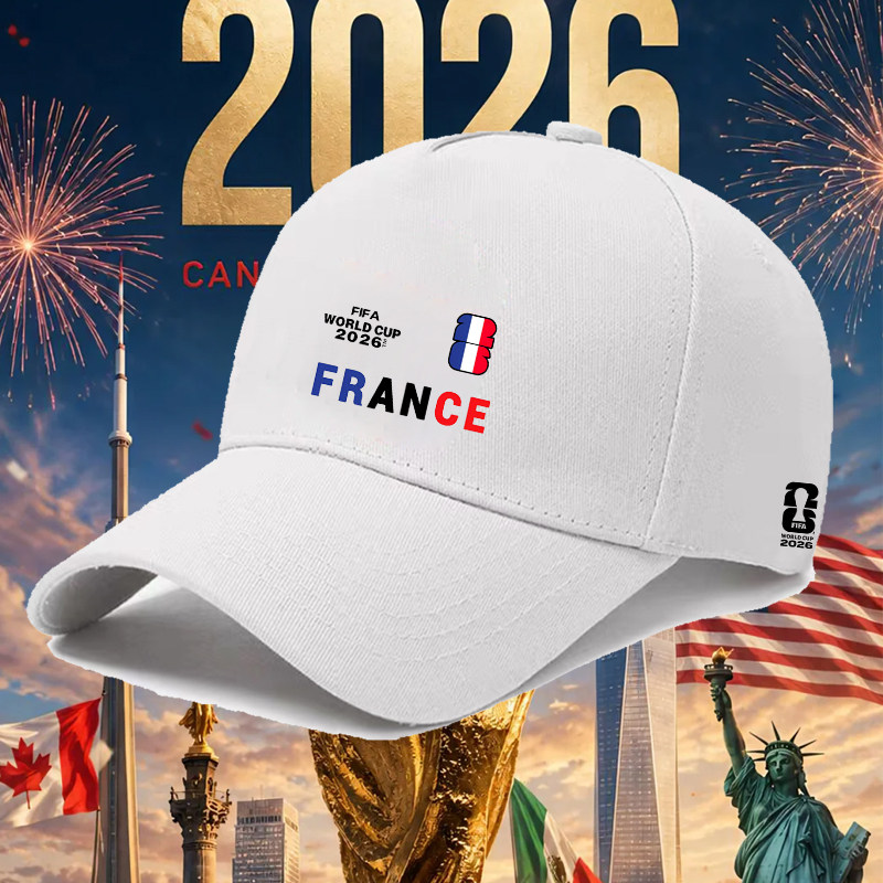 法国队2026世界足球印花棒球帽姆巴佩运动纯棉遮阳出游鸭舌帽潮流