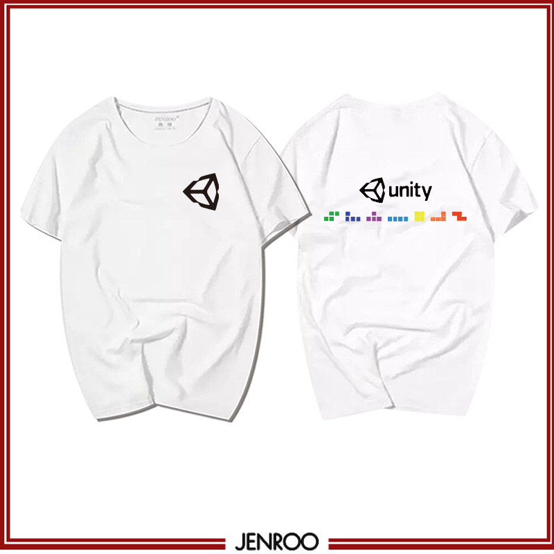 Unity3D游戏开发引擎男女程序员游戏衣服定制纯棉t恤圆领短袖潮