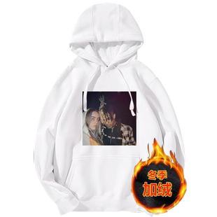 欧美XXXTentacion碧梨Billie Eilisht纪念卫衣嘻哈宽松连帽男加绒
