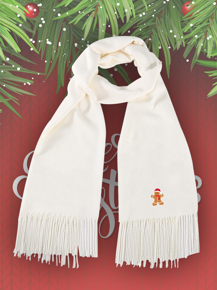 圣诞节麋鹿姜饼人男女学生情侣卡通秋冬保暖防寒围巾长围脖可定制