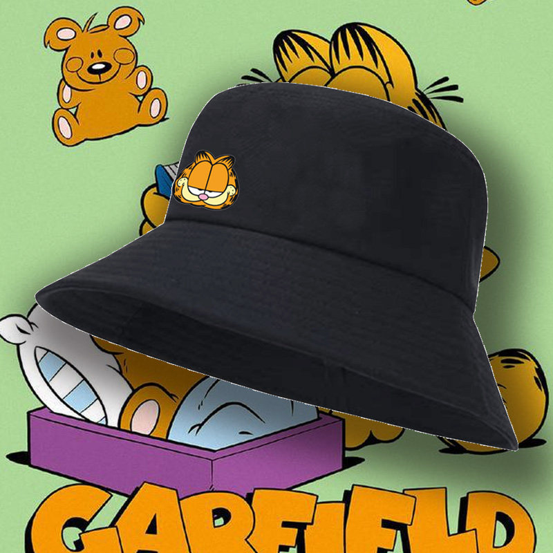 加菲猫卡通渔夫帽男女学生青少年情侣时尚潮流百搭遮阳盆帽子定制