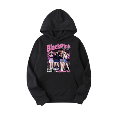 BlackPink珍妮宽松印花连帽卫衣