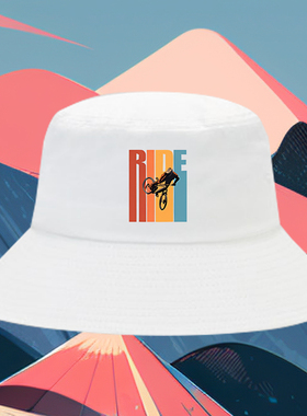 esbike山地车自行车骑行俱乐部周边印花渔夫帽男女休闲遮阳盆帽子