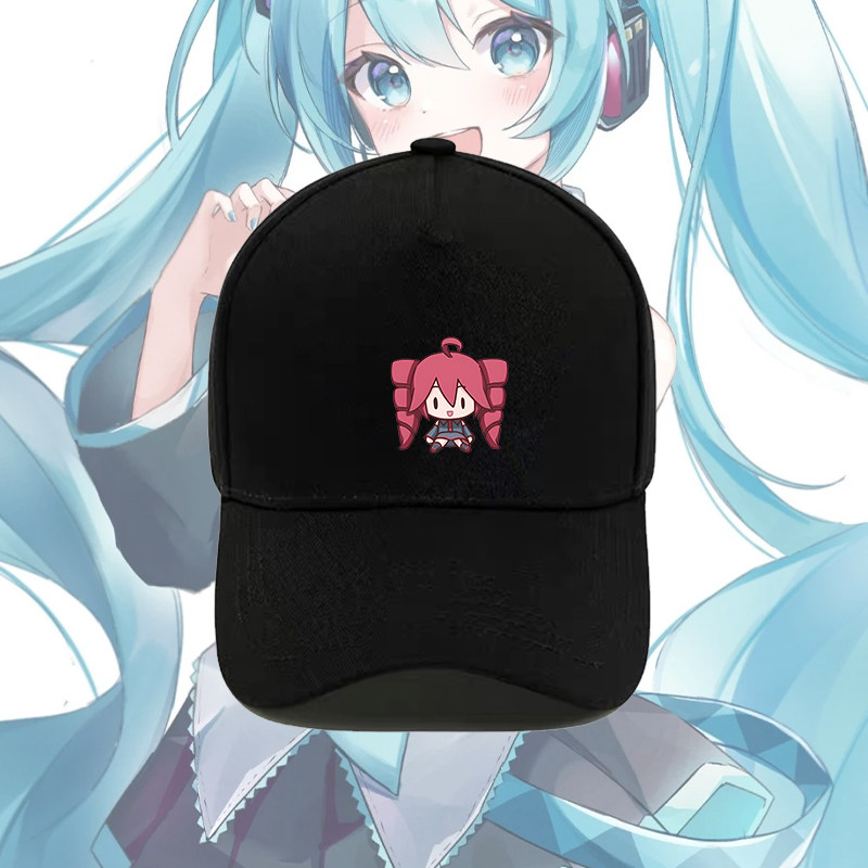 初音联名未来重音Teto卡通动漫Q版二次元印花棒球帽遮阳鸭舌帽子