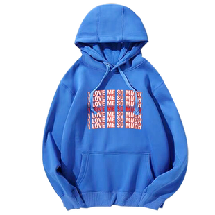 我太爱我了i love me so much联名款男女春秋季情侣装连帽卫衣潮