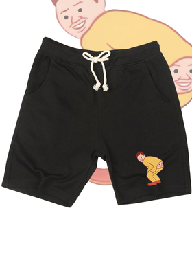 卡通Joan cornella插画恶搞印花短裤宽松百搭男女五分运动卫裤夏