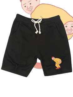 夏 宽松百搭男女五分运动卫裤 卡通Joan cornella插画恶搞印花短裤