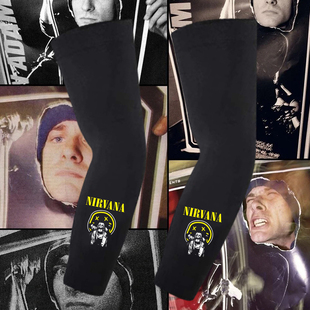nirvana涅盘摇滚乐队周边小众简笔画复古印花冰袖男女防晒冰袖袖