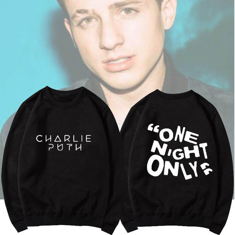 歌手CharliePuth断眉印花卫衣
