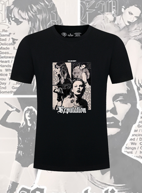 泰勒斯威夫特Reputation巡演短袖霉霉演唱会周边男女宽松纯棉T恤