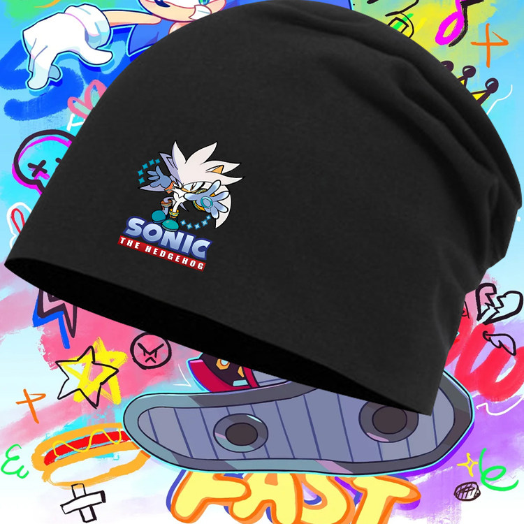 刺猬索尼克卡通周边印花包头帽男女青少年秋冬保暖防风纯棉堆堆帽