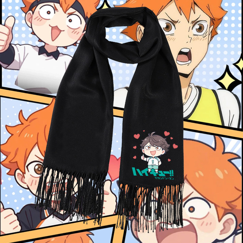 排球少年动漫周边及川彻卡通Q版男女印花可定制围巾保暖围脖披肩