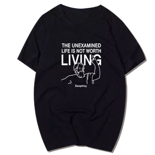 哲学家名言萨特苏格拉底卢梭罗素维根斯坦短袖T桖流行圆领半袖衫