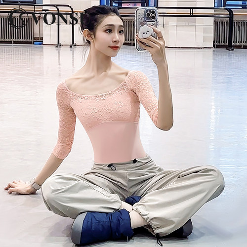 梵舒芭蕾舞中长袖连体服